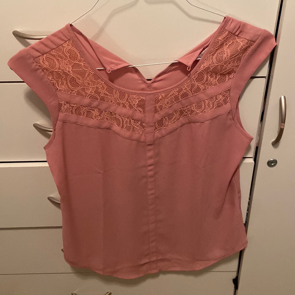 Pink short sleeve blouse
